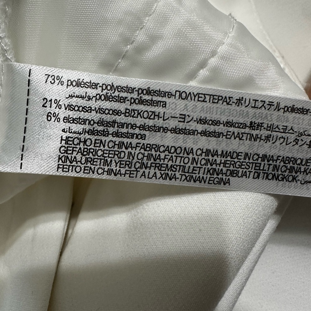 Zara high waist tuxedo trouser pant in Ecru/Ivory cropped straight leg - Picture 6 of 6